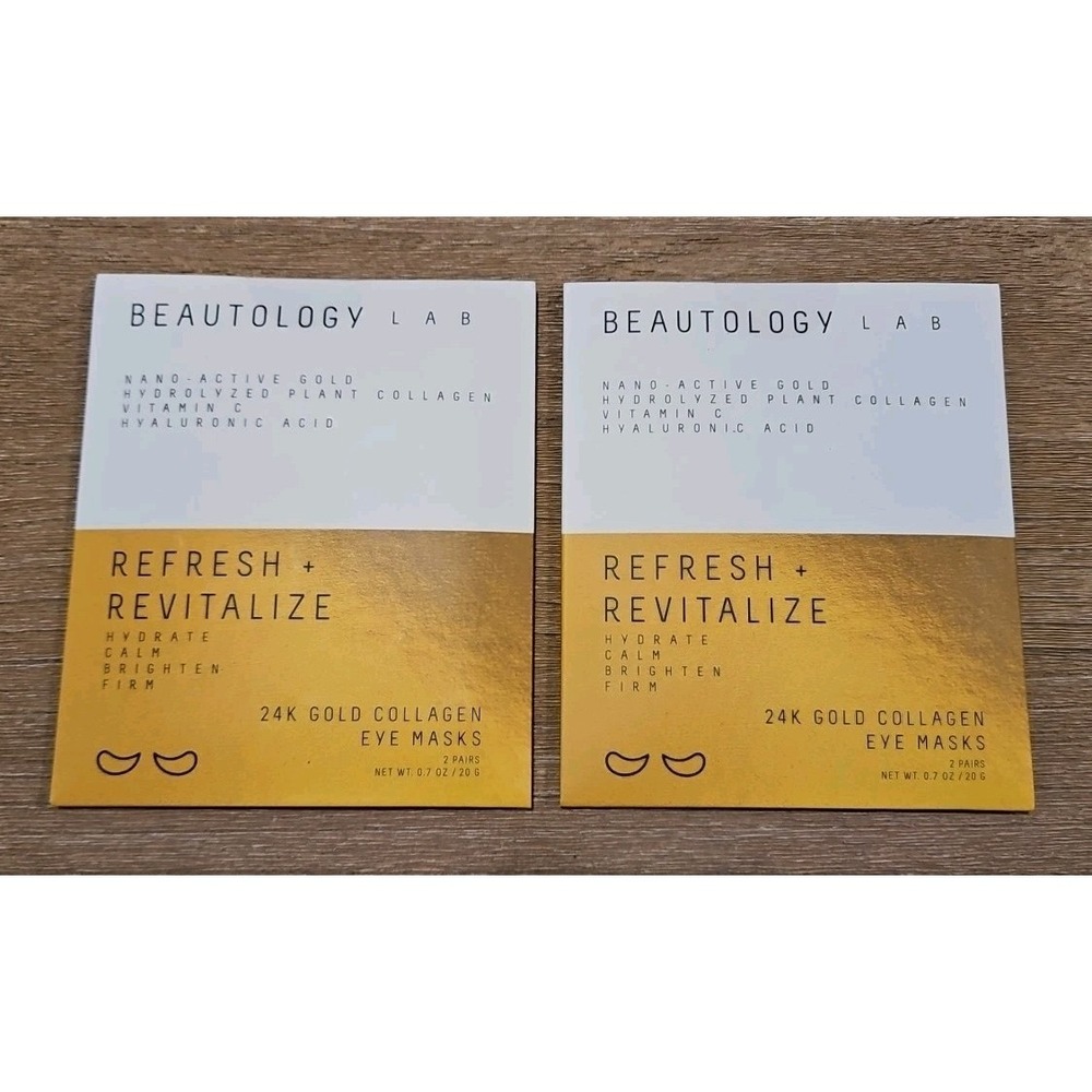 2X Beautology Lab 2 Pairs 24k Gold Collagen Eye Masks Brand New 4 Total  Pairs